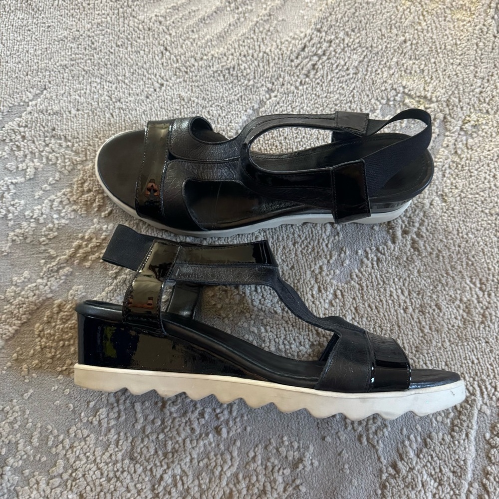 The FLEXX black sandals Hoot Wedge Leather Comfort 10